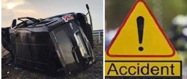 दुर्घटना : मांगलिक आयोजन में शामिल होने के लिए जा रहे थाना प्रभारी परिवार की कार पलटी