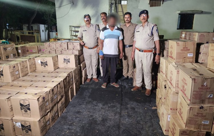 चेकिंग में कार्रवाई : 43 लाख 20 हजार रुपए  की 500 पेटी अवैध शराब जब्त