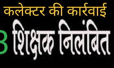 कलेक्टर की कार्रवाई : निर्वाचन कार्य में लापरवाही करने वाले तीन शिक्षक बालकृष्ण, किशन और प्रदीप निलंबित