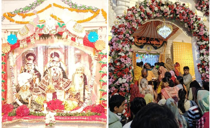 श्री सीताराम विवाह उत्सव : प्राचीन श्री गढ़ कैलाश स्थित श्री राम मंदिर ( श्री अयोध्या नाथ) में महाआरती के पश्चात शुरू हुआ प्रसादी भंडारा