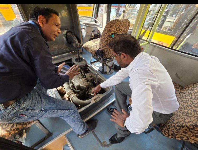 जांच कार्रवाई : स्कूली बसों की हुई जांच, पाई गई कमियां