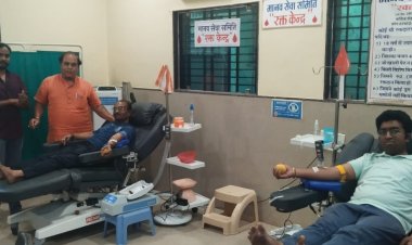 सामाजिक सरोकार : राष्ट्रीय स्वयंसेवक संघ के स्वयंसेवकों ने किया रक्तदान