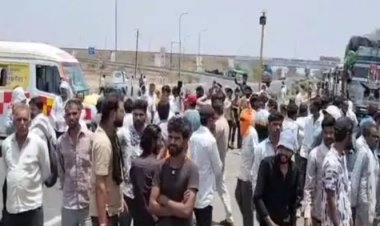 दर्दनाक हादसा : फोरलेन पर बस ने मारी बाइक को टक्कर, एक की मौत, एक घायल