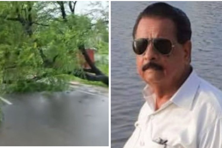 हादसा या हत्या : बुलेट सवार सैलाना जनपद के पूर्व सदस्य कृष्ण सिंह राठौर पर गिरा पेड़, हुई मौत