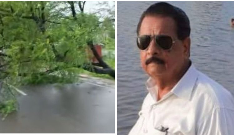 हादसा या हत्या : बुलेट सवार सैलाना जनपद के पूर्व सदस्य कृष्ण सिंह राठौर पर गिरा पेड़, हुई मौत