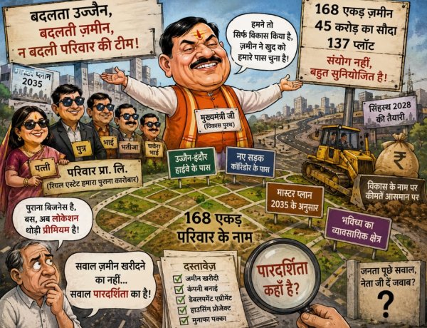 मुद्दे की बात : बदलते उज्जैन में मुख्यमंत्री मोहन यादव के परिवार से जुड़ी 168 एकड़ जमीन खरीद पर सवाल