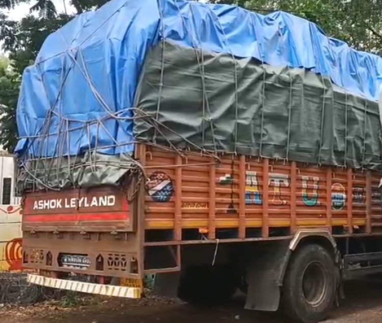 केले से भरे ट्रक के केबिन से 20 किलो डोडाचूरा जब्त